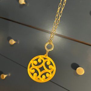 Necklace- Yellow Medallion Zenzii necklace, gold chain
